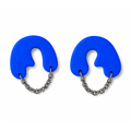 Blue earrings with chain