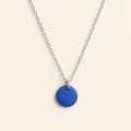 Matte Blue Round Pendant Necklace