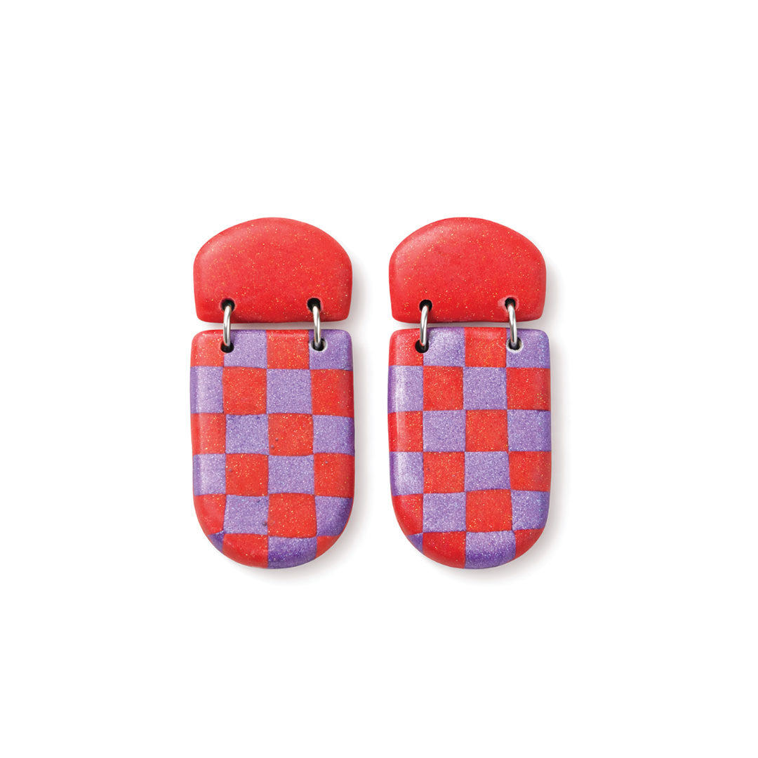 Red passion Geometric Drop Earrings