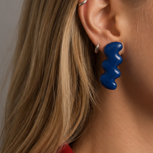 Blue Wave Statement Earrings